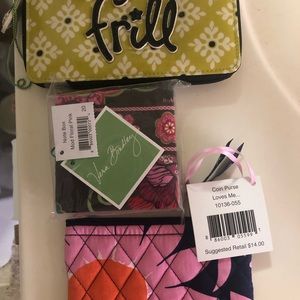 NWT Vera Bradley bundle Loves Me coin purse & Frill & Mod Floral Pink note box